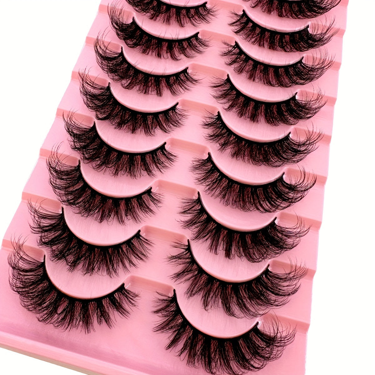 Classic Volume Eyelashes 10 Pairs Soft & Fluffy 3D Faux Mink False Eyelashes - Handmade Dense Volume for Natural Look, Reusable & Comfortable