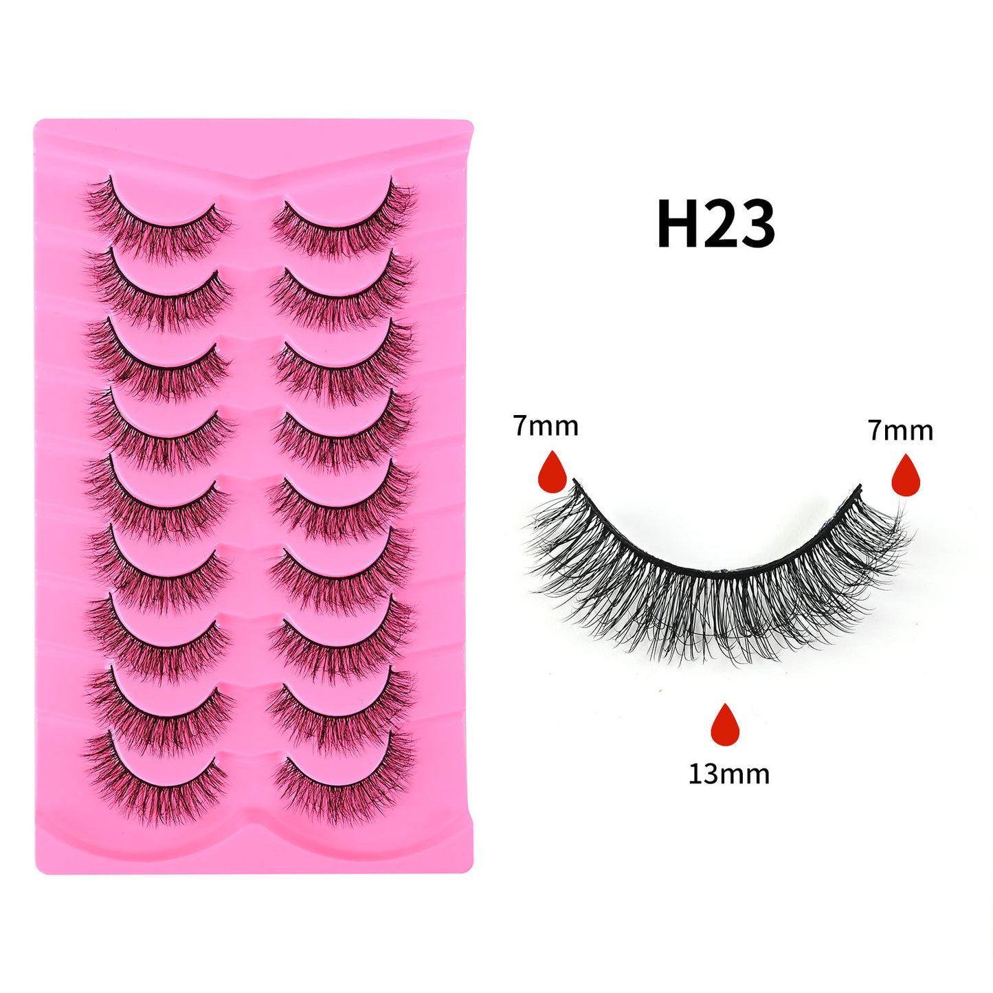 More style 9 Pairs 5D Explosion Style False Eyelashes, Large Capacity, Dense and Curled Self-Extension Lashes, Natural Stiff Stem False Eyelashes