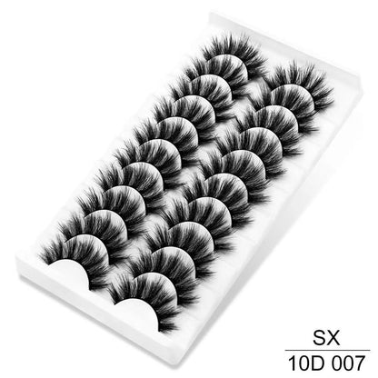 10 Pairs of 6D Faux Mink Lashes – Natural, Fluffy, Dramatic, Reusable Eyelashes for Everyday Wear – Lightweight & Comfortable