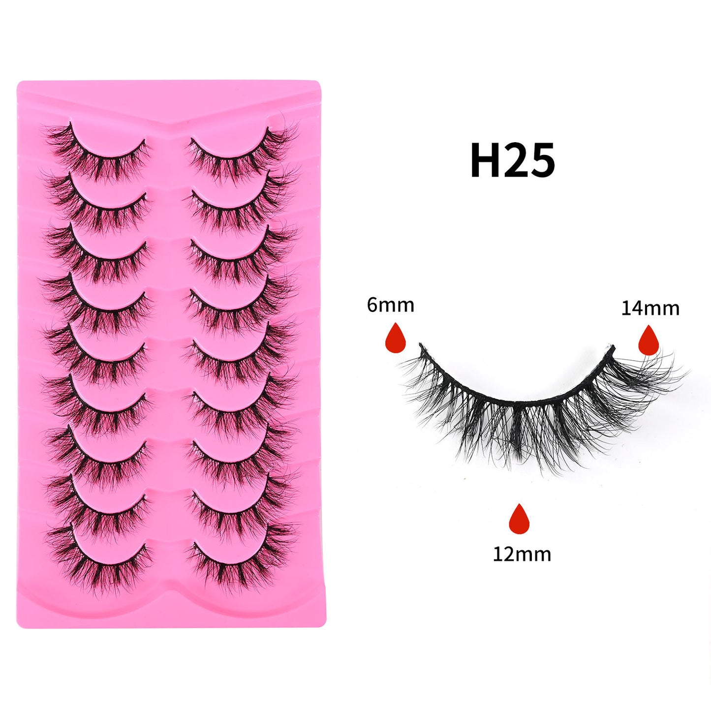 More style 9 Pairs 5D Explosion Style False Eyelashes, Large Capacity, Dense and Curled Self-Extension Lashes, Natural Stiff Stem False Eyelashes