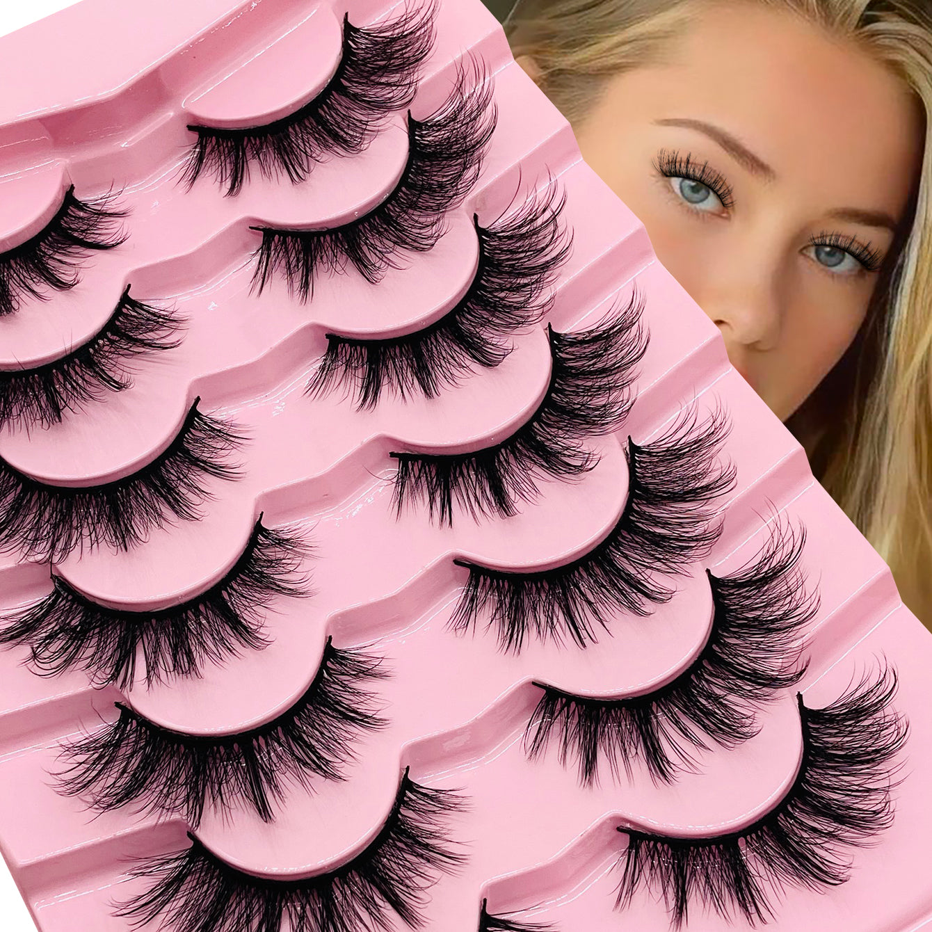 High-Quality Faux Mink Eyelashes, Natural Look, 5/7/10/13/20 Pairs, Reusable False Lashes for Everyday & Special Occasions