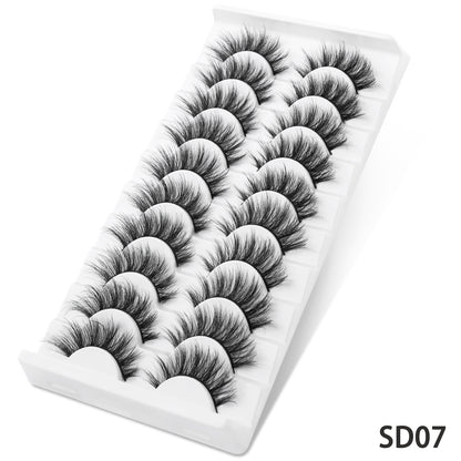 Classic Volume Eyelashes 10 Pairs of Luxurious 6D Faux Mink Lashes - Natural, Fluffy, Dramatic False Eyelashes for Makeup - Reusable, Lightweight, Comfortable Eyelash Extensions for Everyday Wear