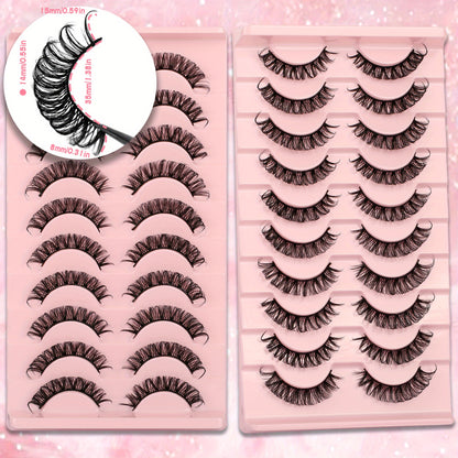 10 Pairs of Gmagictobo D Curly Russian Lashes - 3D Faux Mink, Reusable, Handmade, Soft & Light. Cruelty-Free, Easy to Apply. Long-Lasting for Dramatic Makeup.