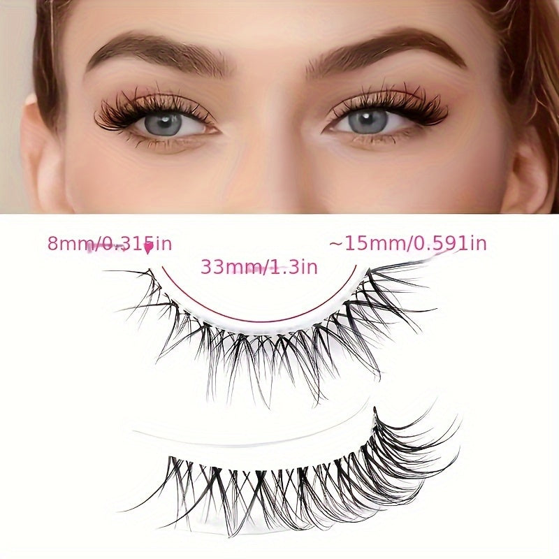 7 Pairs Fluffy 3D Faux Mink Lashes - Natural Look Cat Eye Lashes for Women - Clear Band Strip Fake Eyelashes Pack