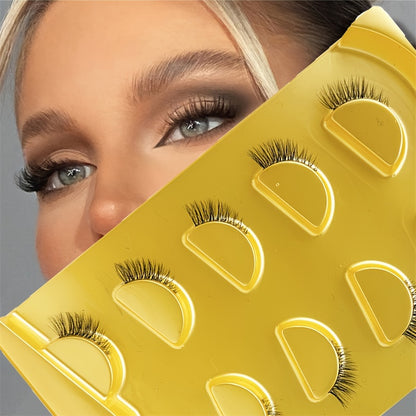 5 Pairs Natural Half Eye Cat Fox Lashes - Waterproof, Transparent Stem, Eye Tail Extension Lashes for Beginners