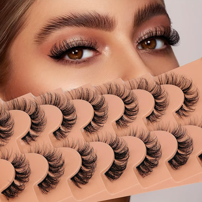 Luxurious D-Curl Wispy Lashes - Natural Cluster False Eyelashes, Premium Strip, Effortless DIY, Reusable.