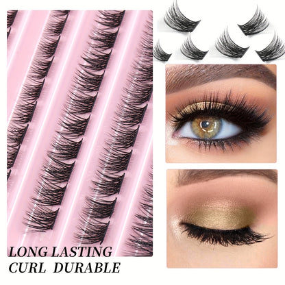 Individual DIY lashes 140 Pcs Luxurious Fluffy Lash Clusters – 14MM D Curl, 40D Thickness for Full, Wispy DIY Extensions at Home