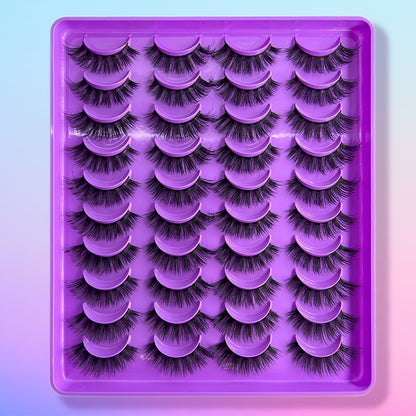 20 Pairs of Natural-Looking False Eyelashes – Lightweight, Reusable, and Perfect for Everyday Beauty Enhancement