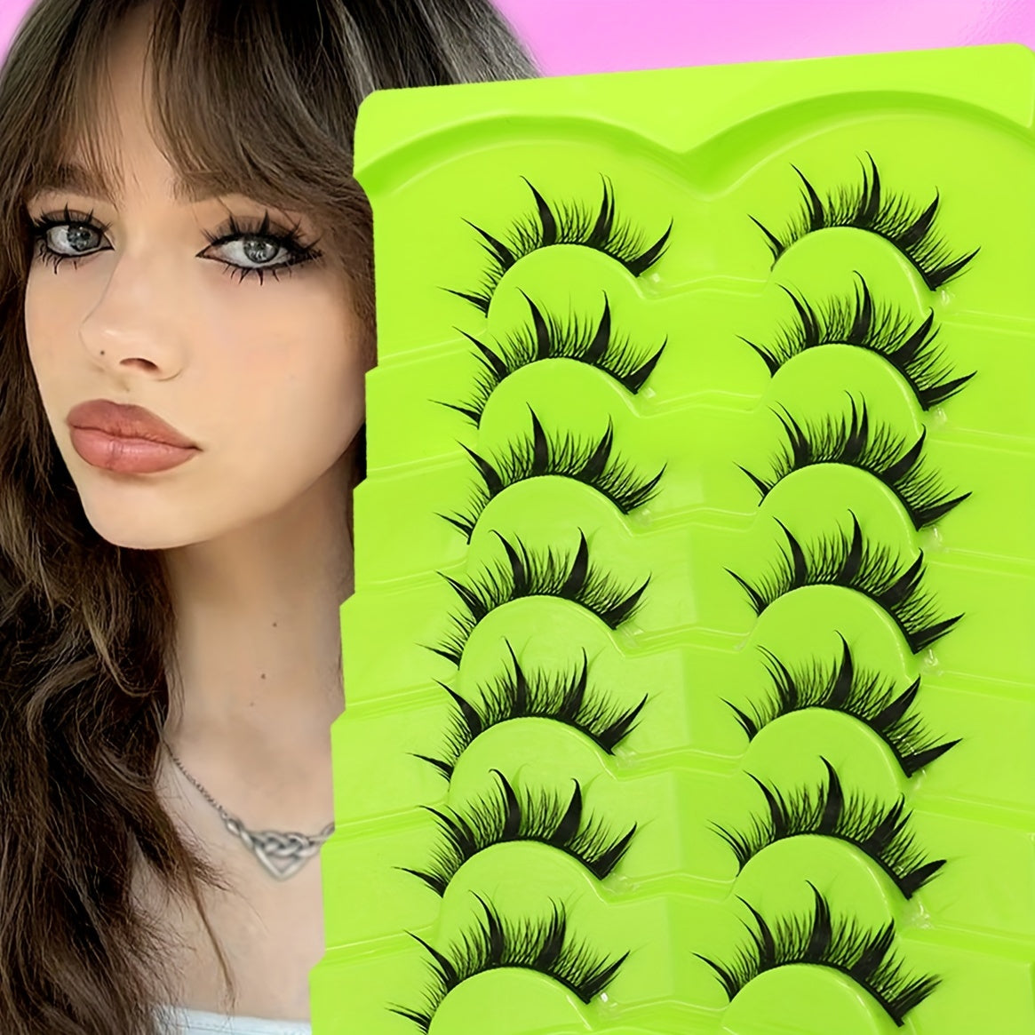 Easy Fan Eyelashes 7 Pairs Manga Lashes - Natural Individual Anime Lashes, Eyelash Extensions for Anime-Inspired Makeup