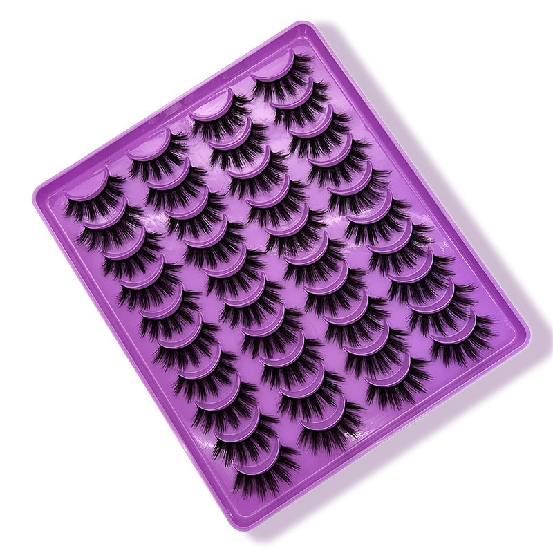 20 Pairs Faux Mink Eyelashes - Natural to Glamorous C Curl Lashes in Cat Eye, Doll & Fluffy Styles, Comfortable Wear.