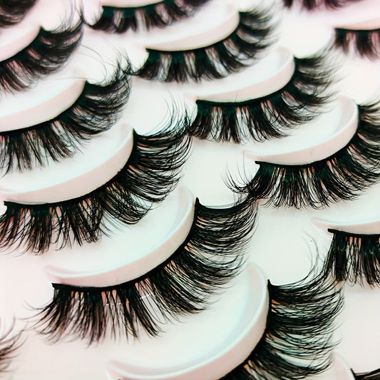 Luxury Handmade 3D Faux Mink Lashes: From Cat Eye to Natural Volume, Multi-Length Options for Daily Glamour (10/20 Pairs)