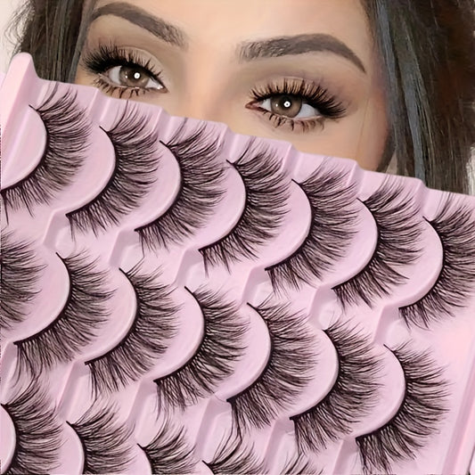 14 Pairs of Fluffy 3D Faux Mink Eyelashes - Natural Look, Thick & Long Cat Eye Lashes for DIY, Stage, and Casual Wear