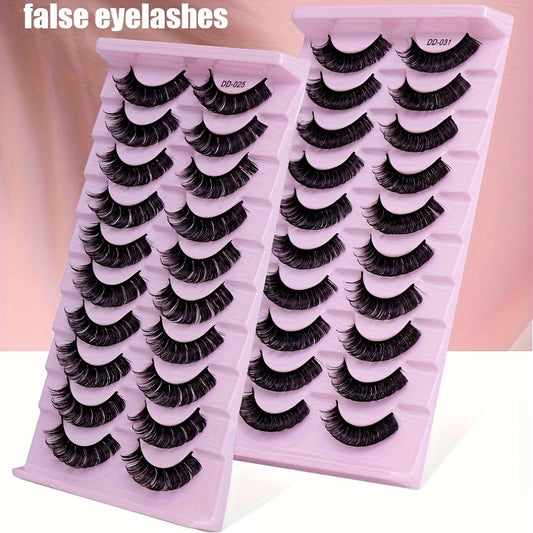 10 Pairs 3D Natural Look False Eyelashes, Hypoallergenic Individual Curl Up Lashes, Fluffy & Durable for Beginners Makeup