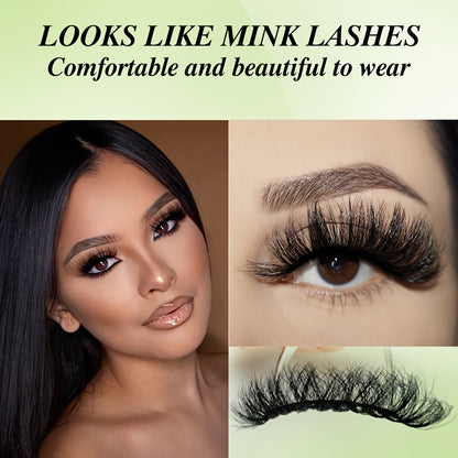 1/2PCS Faux Mink Fluffy Wispy CC Curl 10-18mm Cat Eye 3D Lashes - Natural Halloween False Eyelashes.