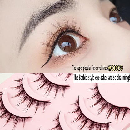 wholesale 100pcs Barbie Comic-inspired Little Devil False Eyelashes with Natural Cotton Thread Stems, Fairy Lashes in Natural &amp; Thick Styles