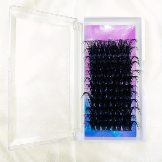 Individual DIY lashes 25mm  Clusters - D Curl Volume Handmade Individual Lash Clusters, At-Home Mixed Set