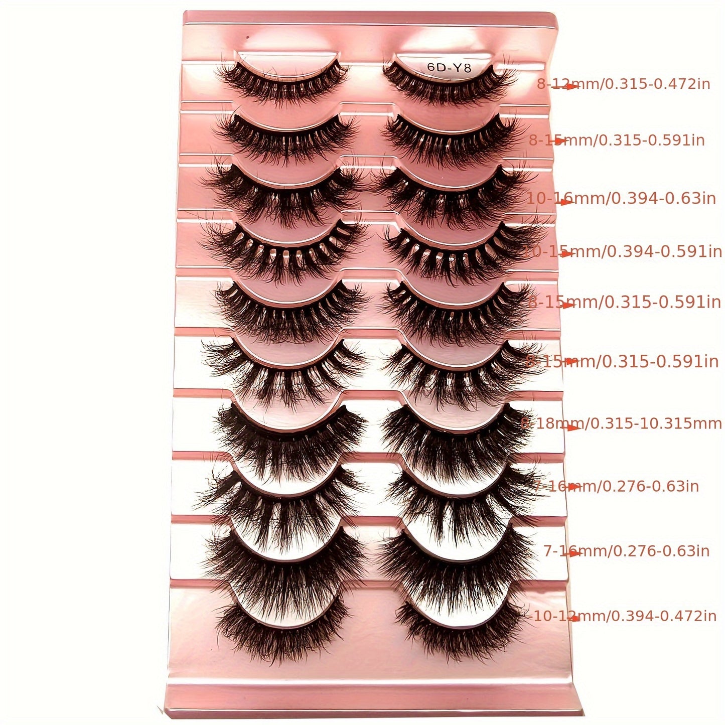 Classic Volume Eyelashes 10 Pairs Mixed Styles 3D Mink False Eyelashes Set, Handmade Wispy Fluffy Long Lashes, Delicate Eye Makeup Tools, Reusable Fake Eyelashes