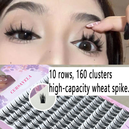 CURSAVELA 100pcs 10-Row High-Capacity Tower Spike False Eyelashes - Natural, Voluminous, and Camera-Ready for Women