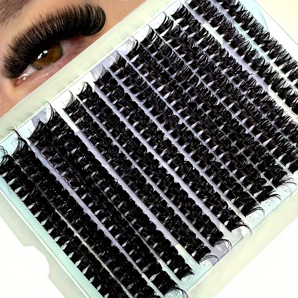 110D Faux Mink Eyelashes, 280pcs 10-16mm Mix Natural, 3D Russian Individual Eyelash Clusters, Extension Tools