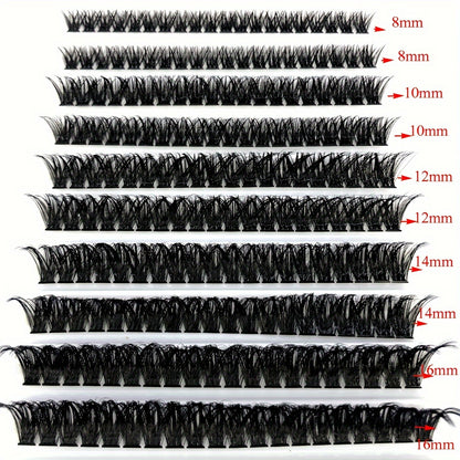 CURSAVELA 200pcs Deluxe Faux Mink Cluster Lashes – 60D/80D Fans, Mixed Lengths, Ultra-Soft for Easy DIY Extensions