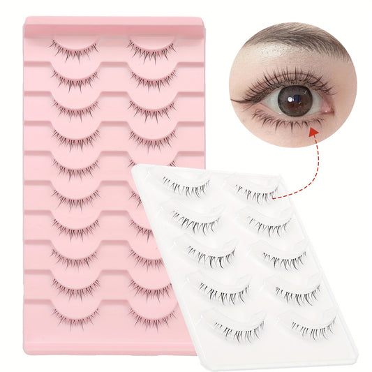 Lower Eyelashes Bottom Eyelashes Handmade Soft False Eyelashes, Natural Lower Eyelashes Comic Style Transparent Reusable