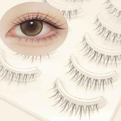 CURSAVELA Flame Fairy 5/10 Pairs 3D Crossed Manga Eyelashes - Extra Long, Thick, Reusable, Transparent Stem