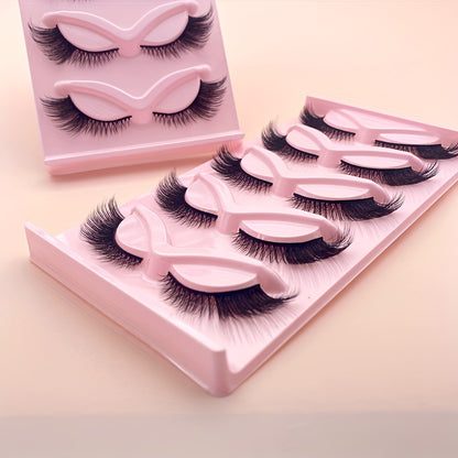 5 Pairs of Fox Eye Lashes, Winged Short Strip Lashes, Natural Cat Eye Effect, 3D Faux Mink, Lightweight and Breathable, Perfect for Daily Wear and Parties.