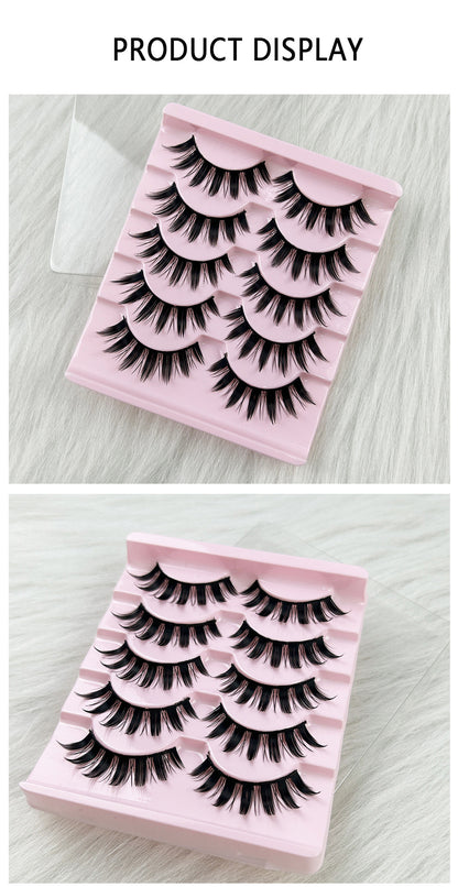 Eyelash Extension New 5 Pairs Full Devil Manga Style Faux Mink Eyelashes – Exaggerated COS Look