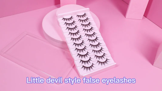 CURSAVELA New Natural Little Devil 3D Sunflower Style Synthetic Fiber Eyelashes, 10 Pairs