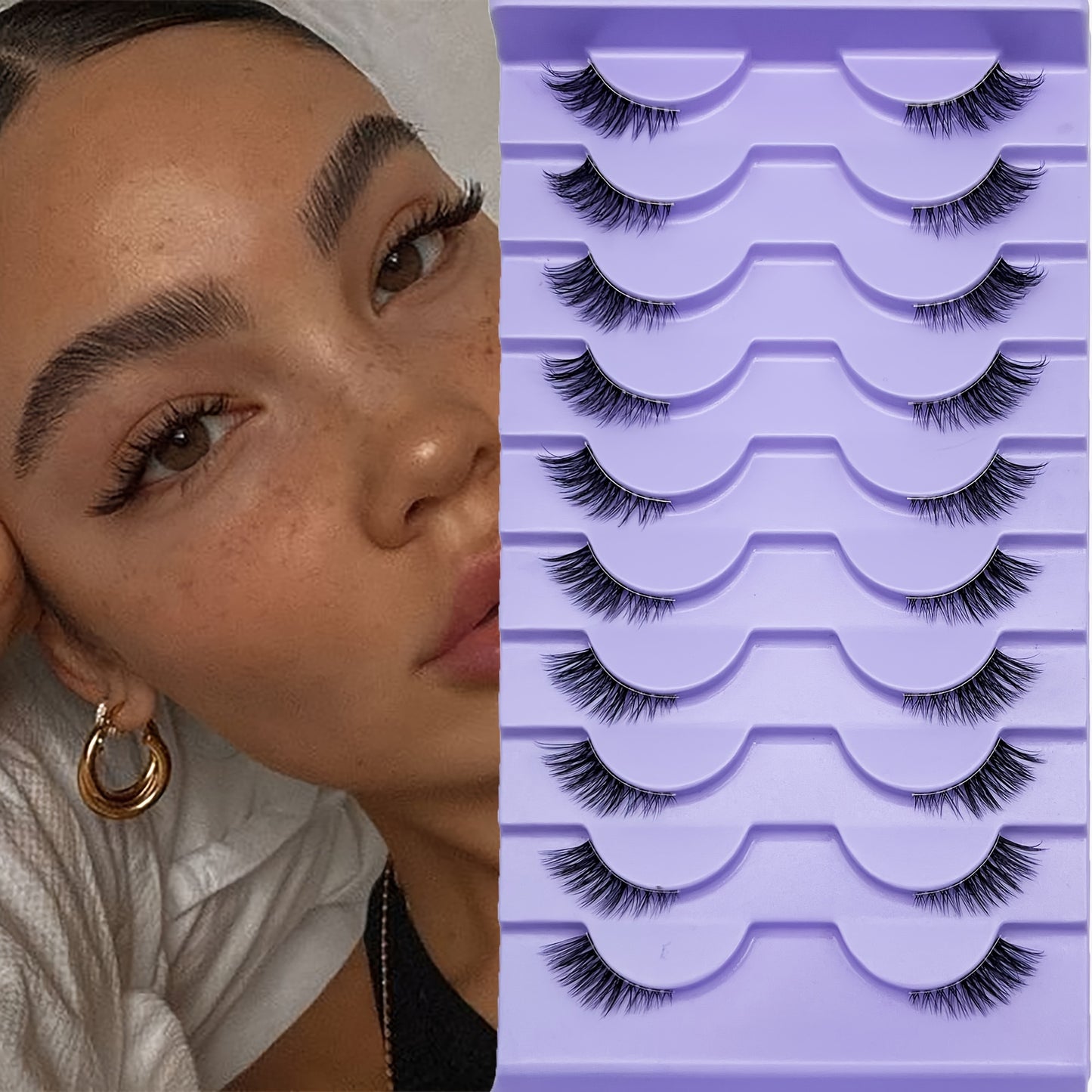 10 Pairs of Natural Style Half Eye Fox Eyelashes - 3-5-9mm Length, Soft and Lightweight, Perfect for Fox and Cat Eye Looks, Easy to Wear for Beginners, Ideal for Daily Dates