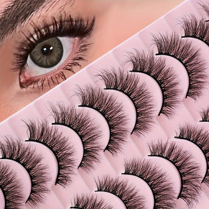 3D Fluffy Natural Look False Eyelashes for Manga & Anime, Reusable, Perfect for Daily & Cosplay Looks