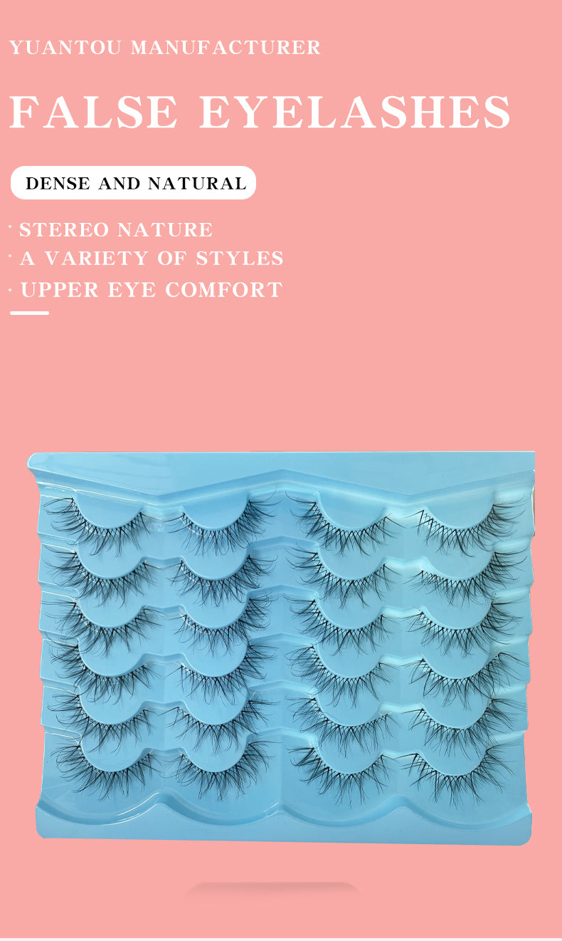 Handmade Full Strip Eyelashes, Natural Style, Synthetic Hair, Durable and Reusable False Eyelashes, Thick Colorful Custom Makeup Lashes