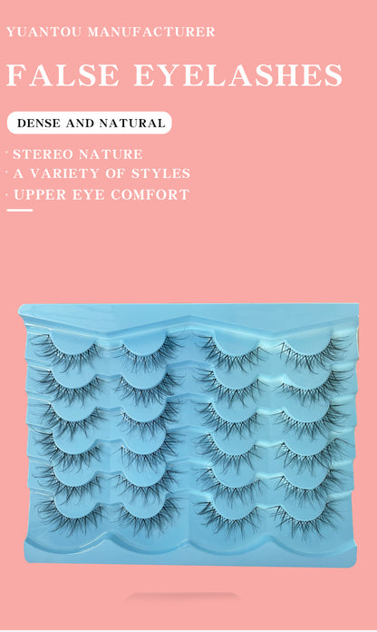 Handmade Full Strip Eyelashes, Natural Style, Synthetic Hair, Durable and Reusable False Eyelashes, Thick Colorful Custom Makeup Lashes