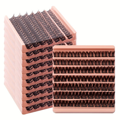 Individual DIY lashes  7 Rows Lash Clusters DIY Eyelash Extensions – Natural Curl, Long Individual Lashes, Mixed Tray Clusters, Volume & Wispy Lashes for DIY At-Home Extensions.