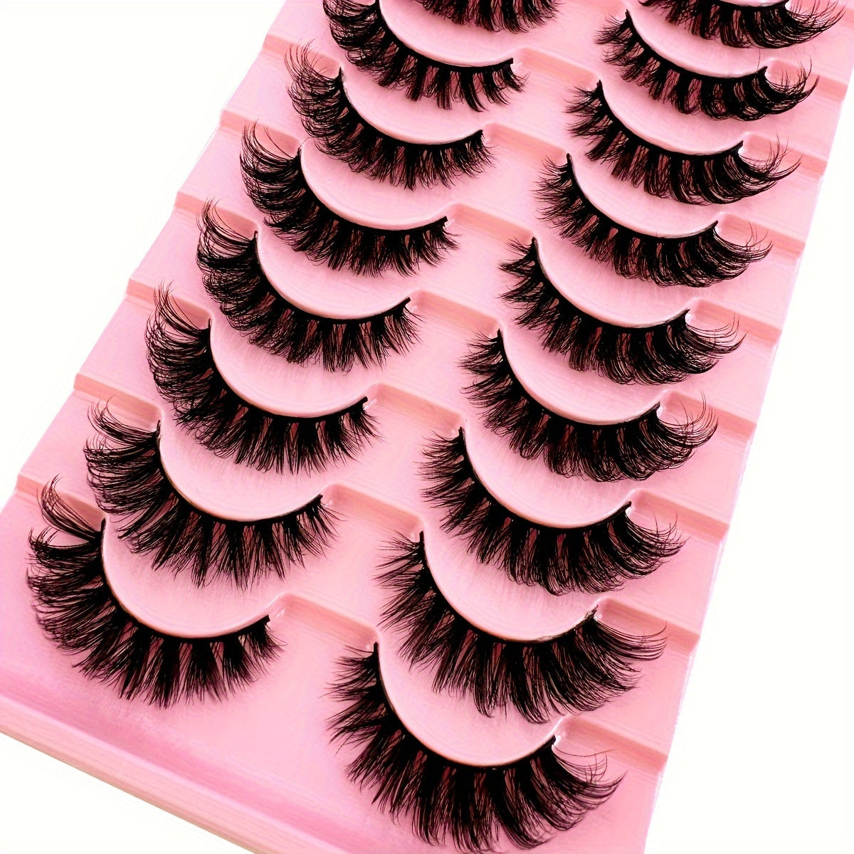 Classic Volume Eyelashes 10 Pairs Soft & Fluffy 3D Faux Mink False Eyelashes - Handmade Dense Volume for Natural Look, Reusable & Comfortable