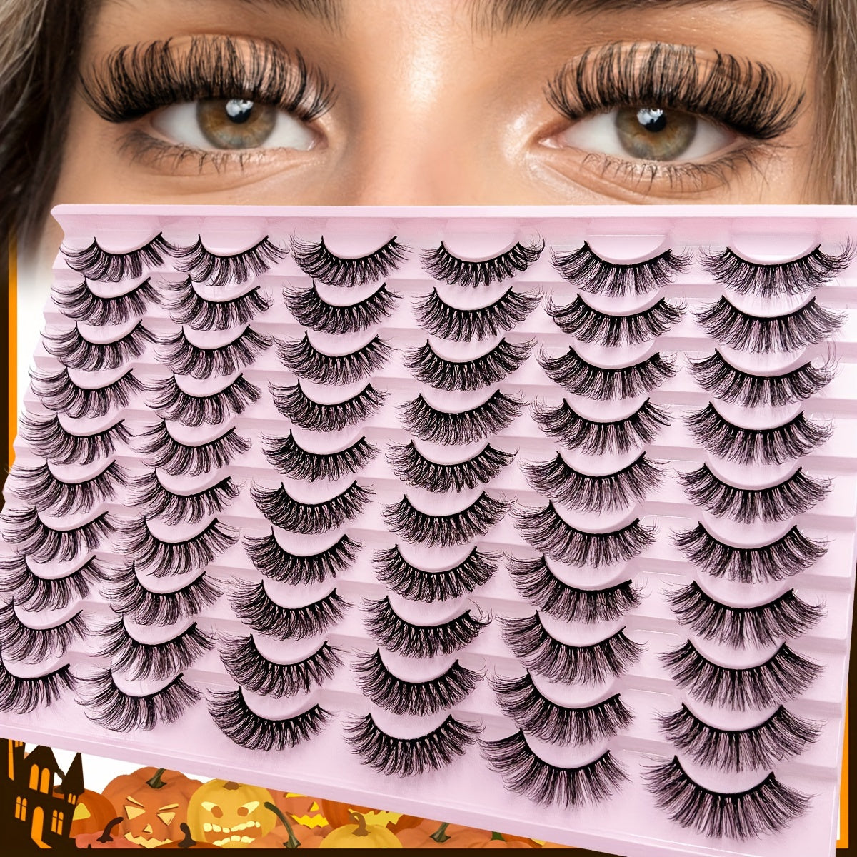 Classic Volume Eyelashes 30pcs Handmade 3D Faux Mink Eyelashes - Natural Cross Design,  Reusable, C Curl, Perfect for Daily Wear and Parties