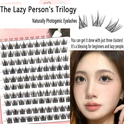 100pcs Must-Have for Lazy Girls! Natural and Realistic Single-Cluster False Lashes, Easy for Beginners, Create Natural Big Eyes Like You Were Born With Them