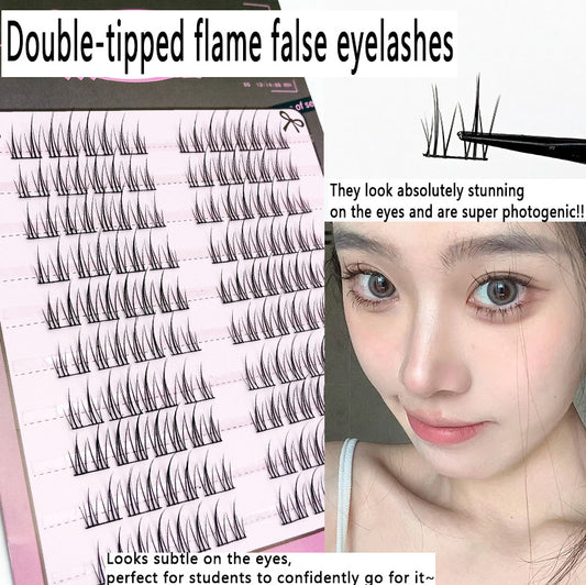 100 pcs Newbies' Must-Have! Ten-Row Double-Tip Small Flame False Eyelashes, Create a Natural Mother-Given Look