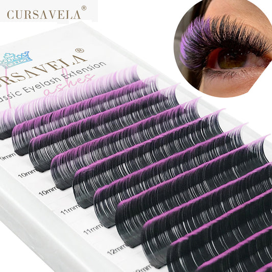 100pcs Ombre Colored Individual Eyelash Extensions: Pink, Red, Blue, and Purple Mix for Natural and Mega Volume Russian Styles