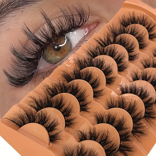 Classic Volume Eyelashes 9 Pairs Ultra-Soft Fluffy 3D Faux Mink False Lashes - Luxurious Handcrafted Dramatic Volume - Natural Blend for Daily to Glam Looks