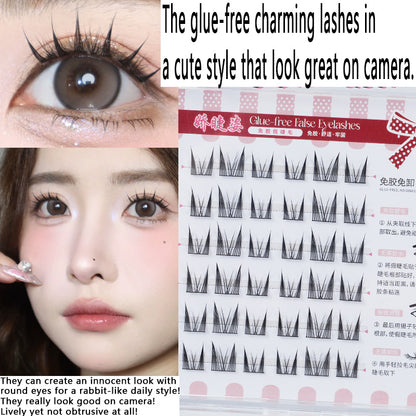 100pcs Wholesale Bestseller! Glue-free Self-adhesive False Eyelashes - Charming Little Rabbit, a Must-have for Beginners and Lazy People, Unlock the Natural, Pure and Innocent Look Effortlessly!