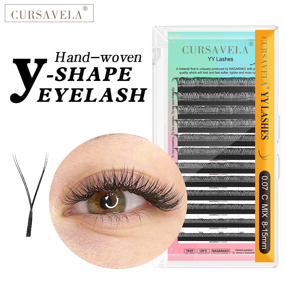 YY Pre-Made Eyelashes 100pcs The exquisite CURSAVELA eyelashes significantly boost the eyes' allure.