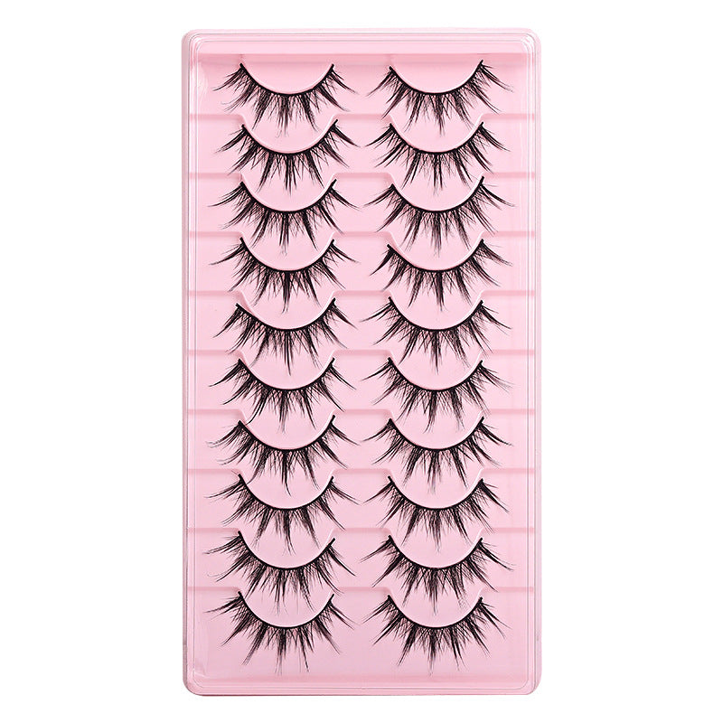 CURSAVELA New Natural Little Devil 3D Sunflower Style Synthetic Fiber Eyelashes, 10 Pairs