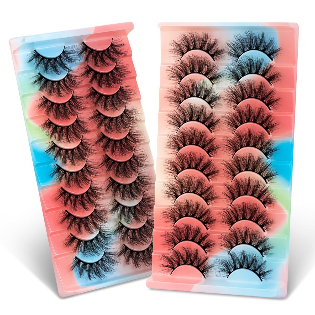 10 Pairs 3D Mink Eyelashes - Exquisitely Fluffy, Ultra Soft, Delicately Wispy, Utterly Natural, Stylish Cross Eyelash Extension, Highly Reusable, False Lashes Ideal for Makeup.