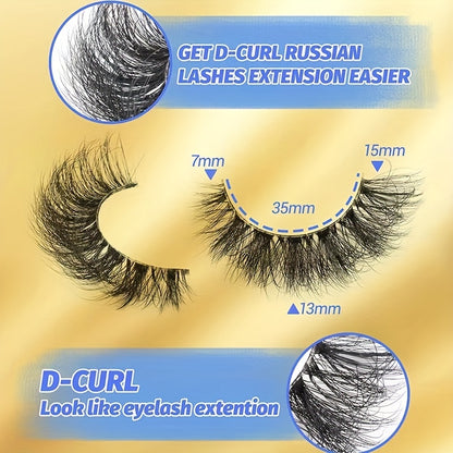 10 Pairs Fluffy Thick False Lashes with Clear Band | Natural Look Wispy 3D Eyelashes | Perfect for Daily and Party Wear