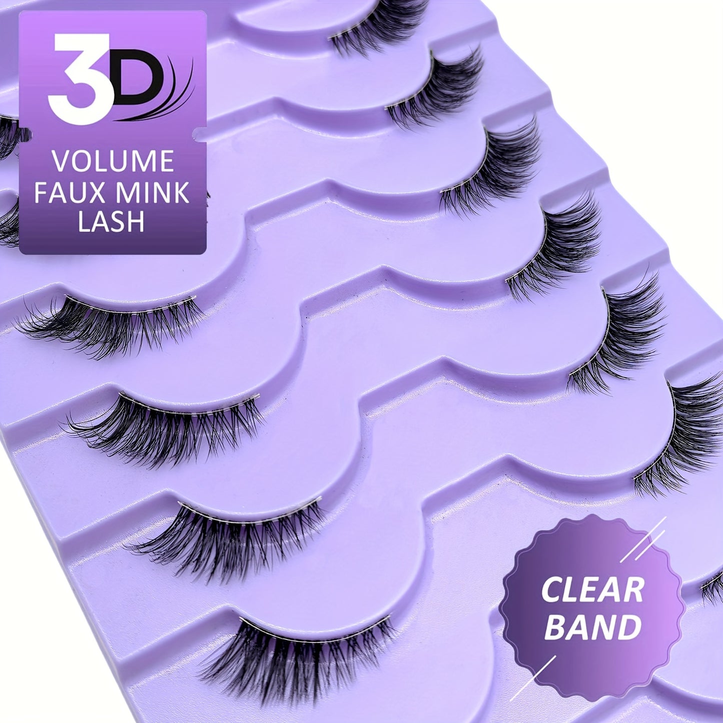 10 Pairs Half Eye False Eyelashes with Transparent Band - Slim Cat-Eye Shape, Natural Short Lashes, Soft & Easy to Apply, Perfect for Parties.