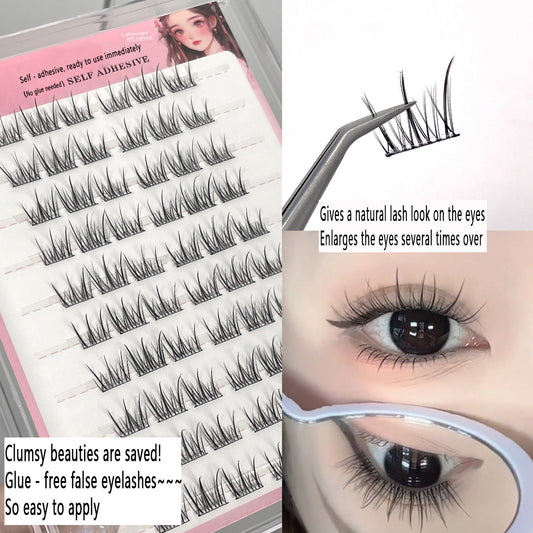 Large - capacity Glue - free Natural - style Small White Flower False Eyelashes, Single - cluster Self - adhesive, Beginner - friendly