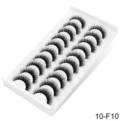 Classic Volume Eyelashes 10 Pairs of Luxurious 6D Faux Mink Lashes - Natural, Fluffy, Dramatic False Eyelashes for Makeup - Reusable, Lightweight, Comfortable Eyelash Extensions for Everyday Wear