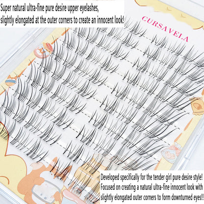Lazy Person's Must-Have! 10-Row Large-Capacity Airy Diagonal-Flying, Messy, Long, Photogenic Single Cluster Segmented Eyelashes