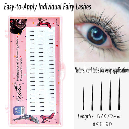 100pcs Segmented Cat-Style No-Glue Lower Lashes, Naturally Dense with Hard Stem for a Born-With-It Look